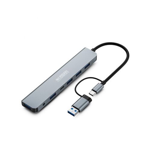 Urban Factory MHC70UF station d'accueil Avec fil USB 3.2 Gen 1 (3.1 Gen 1) Type-A + Type-C Gris