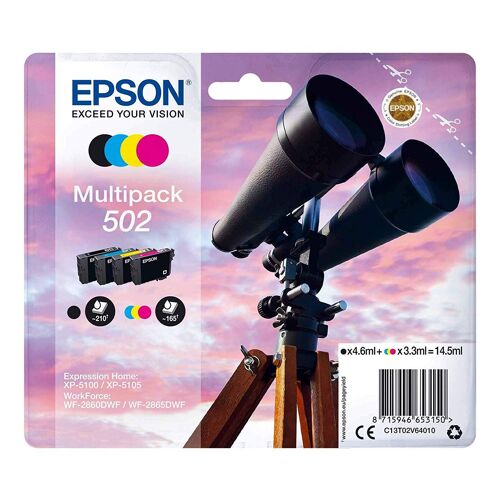 BINOCULARS MULTIPACK 4-COLOURS 502 INK BLACK 4.6ML - CMY 3.3ML