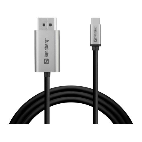 Sandberg 136-51 câble vidéo et adaptateur 2 m USB Type-C DisplayPort Noir, Gris