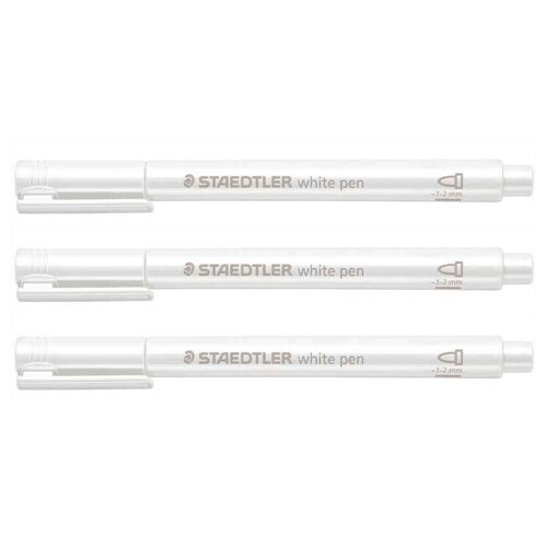 Staedtler Lot De 3 Marqueurs Permanent Métallisé, Pointe Ogive, Blanc