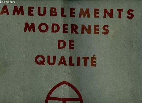 Catalogue N° 59. Ameublements Modernes De Qualite.