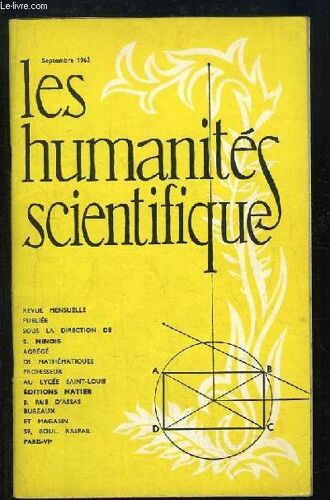 Les Humanités Scientifiques, N°296 - 31e Année.