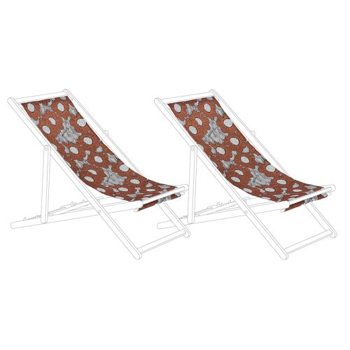 Set De 2 Toiles De Rechange Pour Transat Avec Motif Coquelicots Anzio/Avellino
