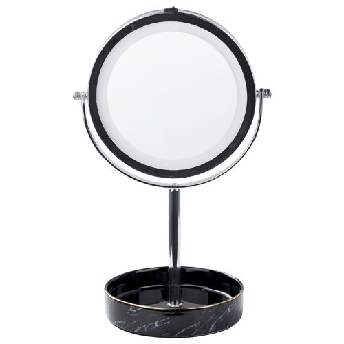 Miroir de table LED SAVOIE Noir/Argenté