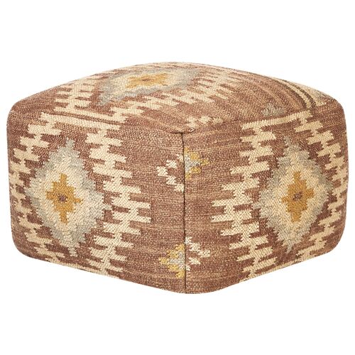 Pouf En Jute 50 X 50 X 30 Cm Multicolore Beel