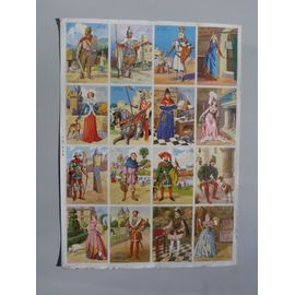 4 Planches De 16 Images Couleurs - Edition Arnaud - 1951 - Costumes Historiques Et Des Provinces Françaises