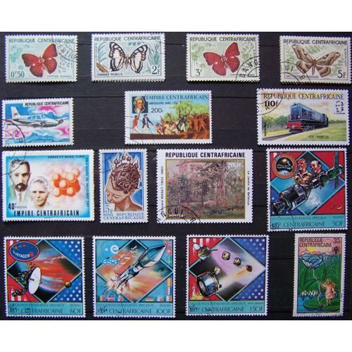 Centrafrique Lot De 15 Timbres