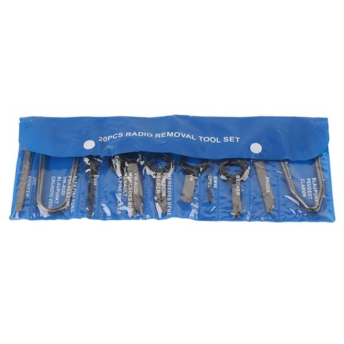 20pcs Outil De Clé De Suppression De Radio Kit De Clé D'installation De Suppression Audio D'autoradio Universel Automobile Audio StéRéO Tableau De Bord Lecteur De Cd Outil De
