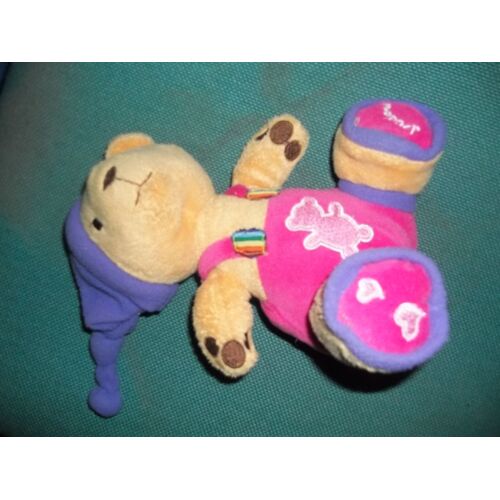 Doudou Ours Rose Fizzy  Grelot