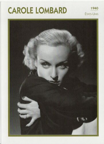 Fiche Portrait De Star Carole Lombard