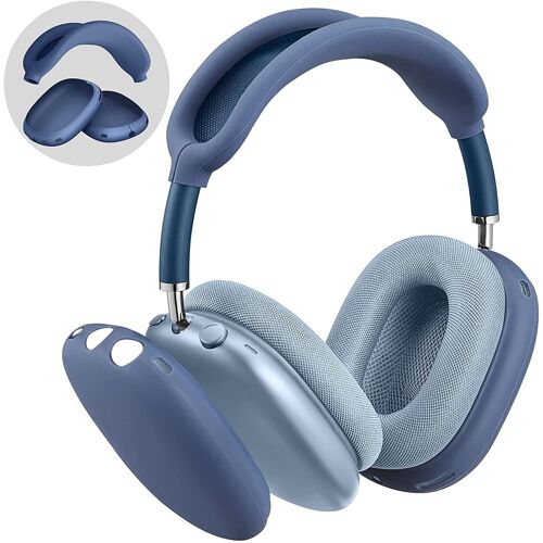 Coque de Protection pour AirPods Max - en Silicone Souple - Anti-Traces de Doigts, Anti-Rayures et Anti-poussière - Bleu