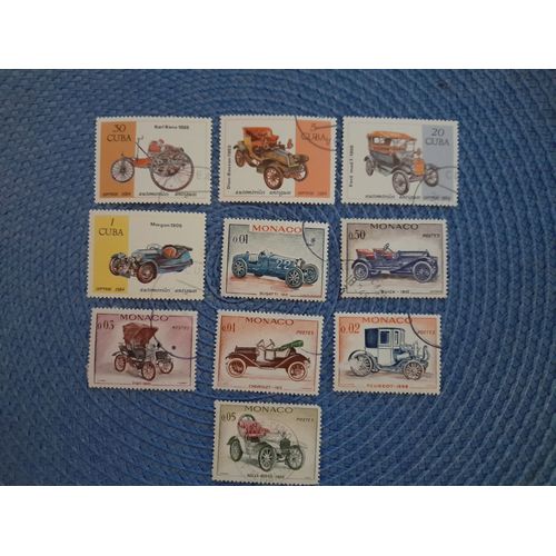 10 Timbres Voitures