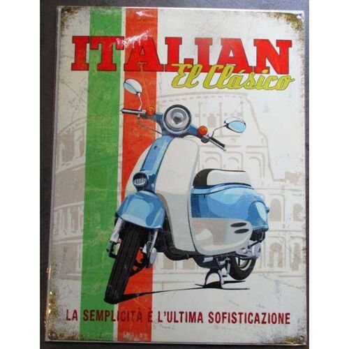 Plaque Italian Scooter El Classico Tole Pub Métal Déco Garage