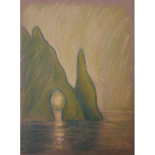 Pastel Sur Papier. Etretat