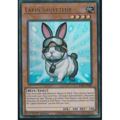 Carte Yu-Gi-Oh - Lapin Sauveteur - Ra02-Fr008 - Ultra-Rare - Titre Doré