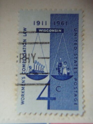 Timbre Usa - Workmen's Compensation Law-  1911/1961 Wisconsin-4 Cents.
