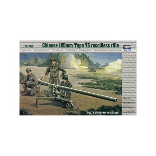Canon Sans Recul Chinois De 105mm Type 75 Fusil Avec 3 Figurines - Trumpeter Tu02303-Trumpeter