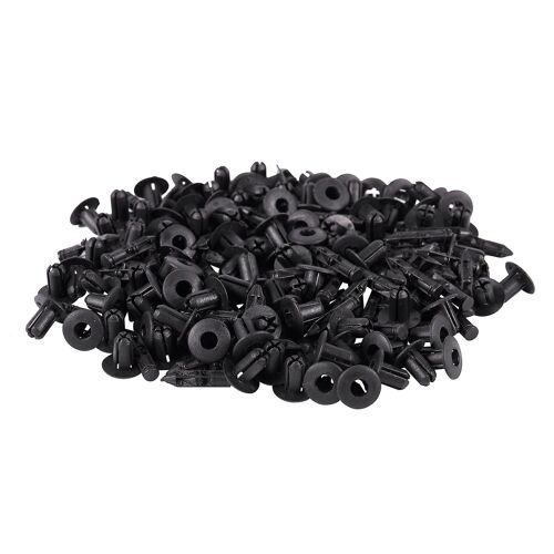 100pcs Porte De Moulage De Voiture 5mm Trou Rivets En Plastique Fixation Noir.
