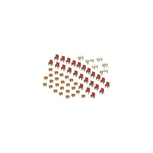 7 Tables Et 48 Chaises - Décor Trains Miniatures Faller F180438-Faller