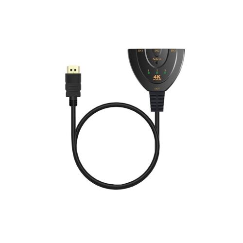 Adaptateur de répartiteur compatible HDMI à 3 ports taille portable 4K x 2K 1080P Hub 3 en 1