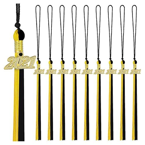 10 Pieces Of 2021graduation Cap Decoration 2021 Golden Date Charm 2021 Graduation Party Event A