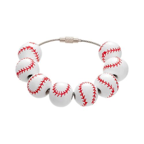 Sports Charms, Wooden Beads Accessories Charm for , Simply Southern, Beach Tote Bag White