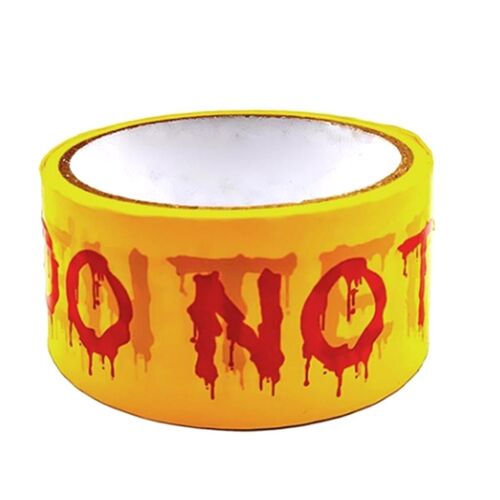 Décorations d'Halloween Ruban d'avertissement, ne pas entrer effrayant Avertissement Ruban Rouleau Extérieur Effrayant DIY Accessoire Décoratif 1Pcs