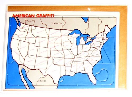 Carte Postale Transformable En Puzzle Représentant Les Etats-Unis