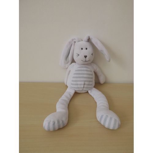 Doudou Lapin Blanc Rayures Simba