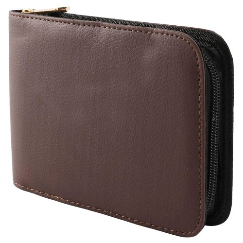 Fountain Pen Roller Brown Leather Binder Case Holder Stationery For 12 Pens