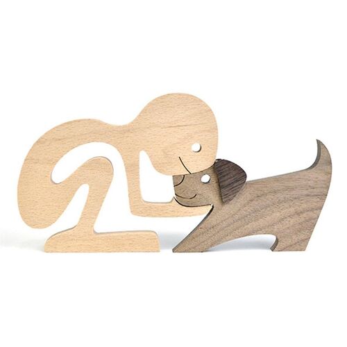 Dog Pet Lover Home Decor, Wooden Office Puppy Figurine, Memorial , Desk Decoration Souvenir Ornamen