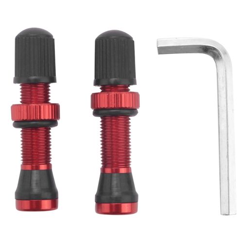 2pcs Bicycle Schrader A/V Valves 40mm Cnc Machined Anodized Nipple For Road Bike Tubeless Rims,Red