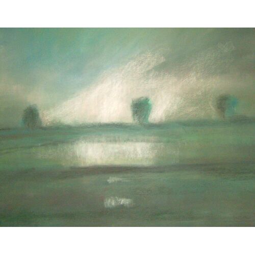 Pastel Sur Papier. La Petite Mare