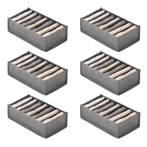 6Pcs Drawer Boxes for Jeans Trousers T-Shirt Storage Boxes Organiser Cupboard Wardrobe Drawers Orga