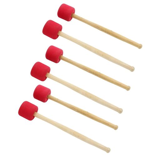 Red 12.8 Inch Foam Rubber Drum Sticks, Bass Drum Sticks, Non-Slip Bass Percussion Sticks, Percussio