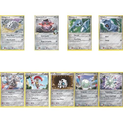 Lot 9 Cartes Pokemon Type Metal
