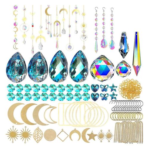 370 Pcs Cristal Suncatcher Kits Suspendu Lustre Cristaux Prismes Pièces Arc-en-ciel Maker Pendentifs DIY Sun Catchers Perles