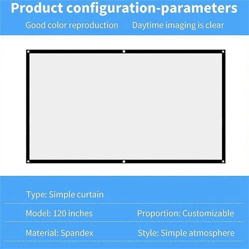 Écran de projecteur portable pour home cinéma extérieur HD blanc pliable anti- (84 pouces)