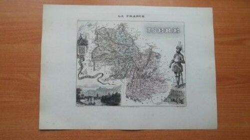 Carte Ancienne De 1869 D?Partement De L' Is?Re