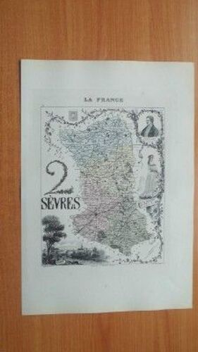 Carte Ancienne De 1869 D?Partement Des Deux-S?Vres
