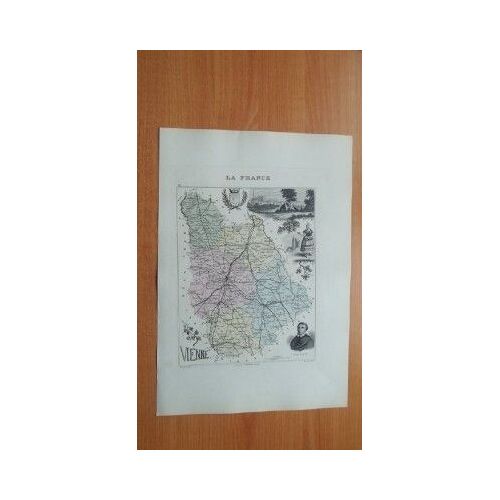 Carte Ancienne De 1869 D?Partement De La Vienne
