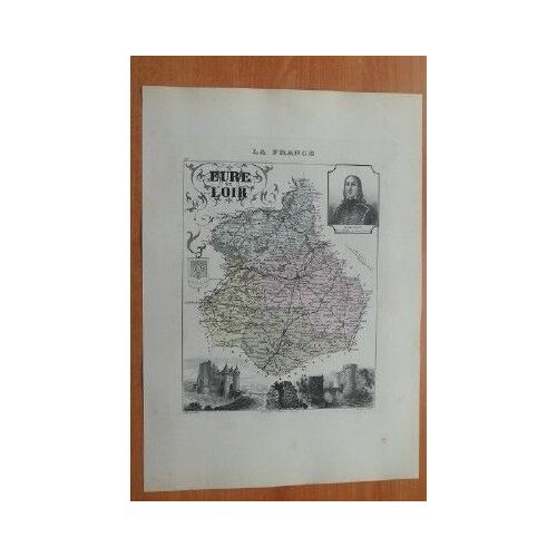 Carte Ancienne De 1869 D?Partement De L' Eure-Et-Loire