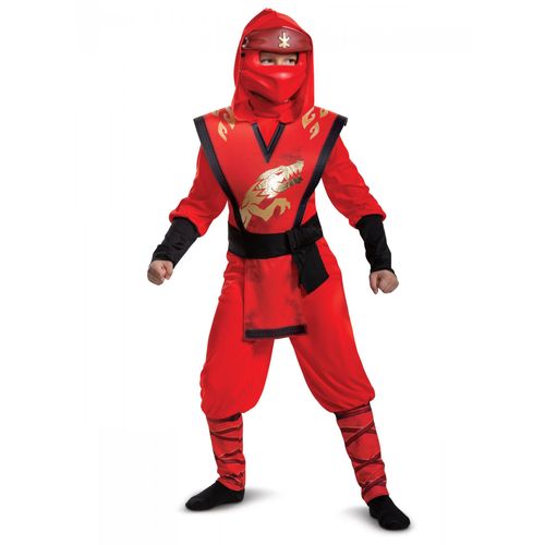Déguisement Legacy Deluxe Kai Ninjago- Lego Enfant - Taille: 4 - 6 Ans (109 - 126 Cm))