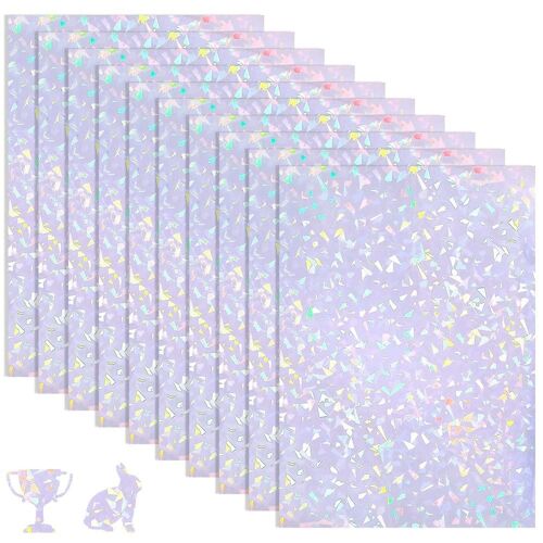 10 Pcs Transparent Holographique Superposition Vinyle Feuilles De Stratification Adhésif Autocollant 210x297mm