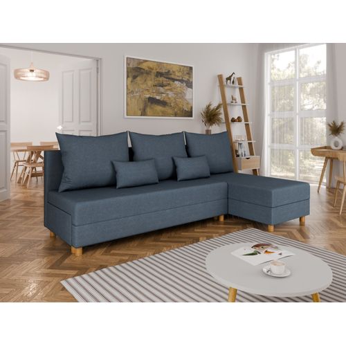 Canapé D'angle En L Lellice - Montage Gauche Ou Droite - Bleu