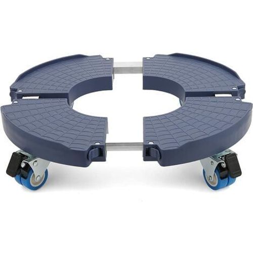 Porte Plante A Roulettes Rotation À 360°, Capacité De 200 Kg, Plateau Roulant Réglable Ø 40-54cm, Support De Pot De Fleur Pour Intérieur À Extérieur, Plante,Pied De Parasol,Poubelle,Bleu