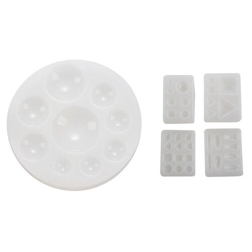 Moule En Silicone, 1 Pièce, Rond, Pendentif, 4 Pièces, En Résine, Miroir À Trois Coins