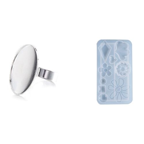 Anneaux Cabochons Ovales Réglables, Support 18.3mm, 1 Pièce, Pendentif Boucle D'oreille, Bijoux Faits Maison, Moule En Silicone, 10 Pièces