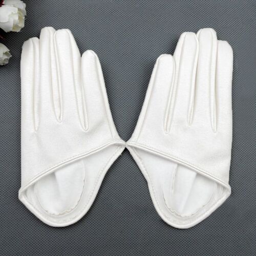 Gants En Cuir Pu Sexy Pour Femmes, Mitaines De Fête Courtes À Demi Paume, Serrées Aux Doigts, De Couleur Noir, Or Et Argent, Nouvelle Mode
