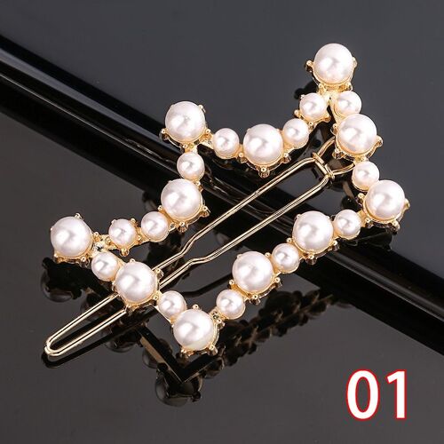 Pinces À Cheveux Géométriques Pour Femmes, Forme Triangle, Forme Ronde, Imitation Perle, Accessoires, Coeur Creux 